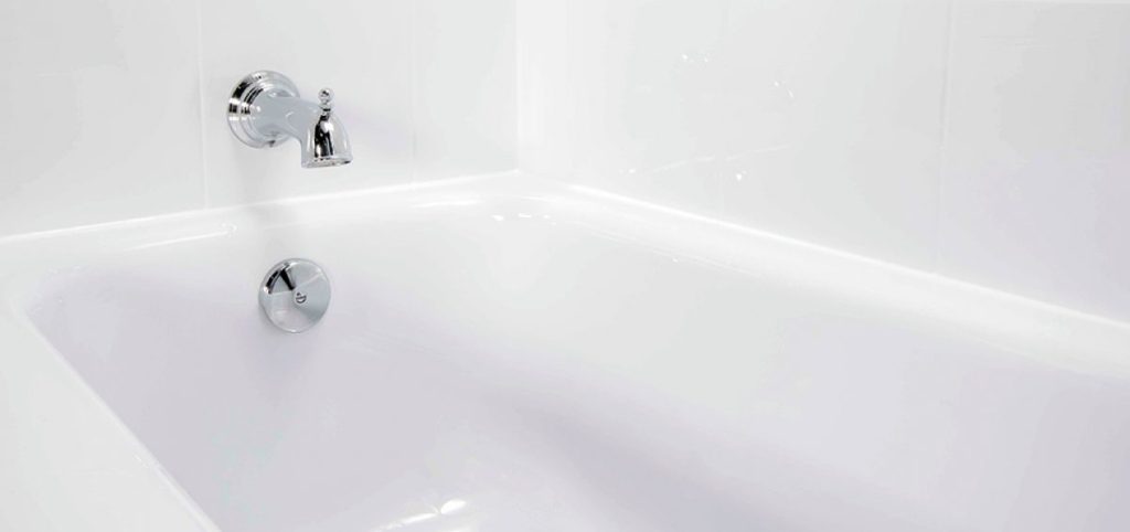 Bathtub and tile reglazing for a no-demolition bathroom update.